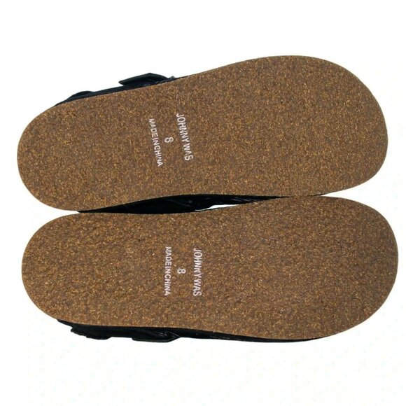 JOHNNY WAS Bluma $268 Black Sherpa Suede Embroidered Clogs Mules 8 - NWOB - Picture 2 of 8